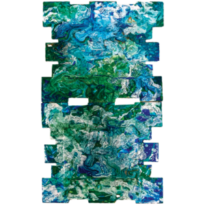 Entre deux mondes - tableau abstrait art mural artisanal - Noemie Pinard Art