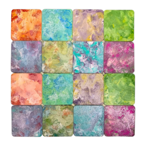 Géomodulaire - tableau abstrait artisanal - art mural mosaïque colorée- Noemie Pinard Art