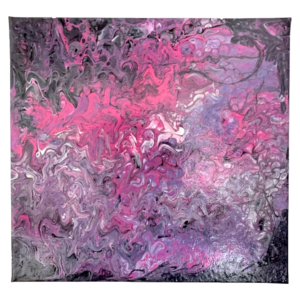 Tourbillons sucrés - tableau carré abstrait toile- Noemie Pinard Art