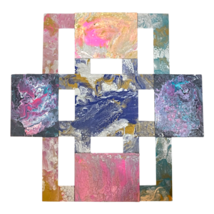 Fluidité Structurée - tableau art mural abstrait artisanal- Noemie Pinard Art