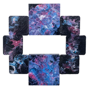 Flux en suspens - tableau abstrait art mural artisanal - Noemie Pinard Art