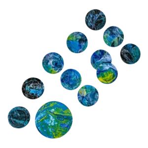 Kit 11 aimants bleus-turquoises - Noemie Pinard Art