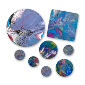 kit aimants mauves-bleus - Noemie Pinard Art