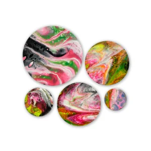 kit aimants roses et verts - Noemie Pinard Art